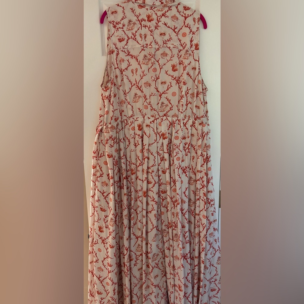 Eloquii 18 Button front  Beach Print Maxi Dress - Picture 4 of 9